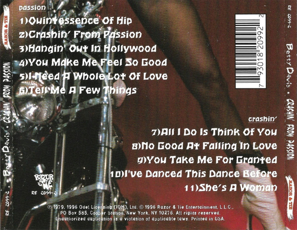 Betty Davis - Crashin' From Passion | Razor & Tie (RE 2044-2) - 2