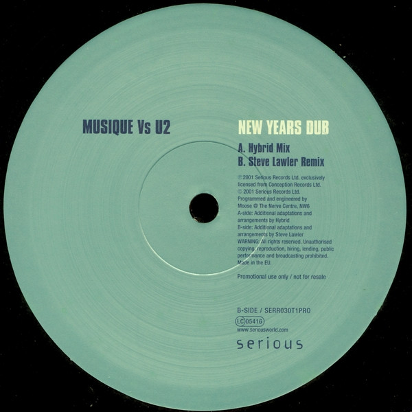 Musique Vs U2 - New Years Dub | Serious Records (SERR030T1PRO) - 2