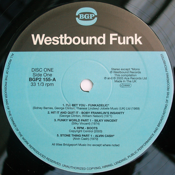 Various - Westbound Funk | BGP Records (BGP2 155) - 3 Various - Westbound Funk | BGP Records (BGP2 155) - 3