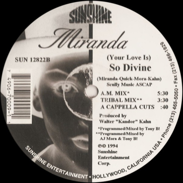 Miranda - (Your Love Is) So Divine | Sunshine Entertainment (SUN 12822) - 2