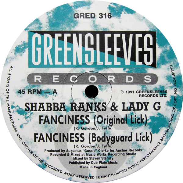 Shabba Ranks & Lady G - Fanciness | Greensleeves Records (GRED 316) - main Shabba Ranks & Lady G - Fanciness | Greensleeves Records (GRED 316) - main