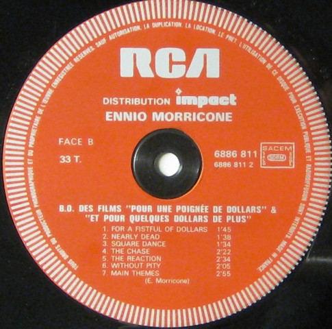 Ennio Morricone - (Bande Originale Des Films) Pour Une Poignee De Dollars  (et) Et Pour Quelques Dollars De Plus | RCA (6886 811) - 4