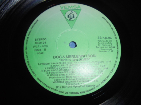 Doc & Merle Watson - Pickin' The Blues | Vemsa (30.2124 (VLP-402)) - 4