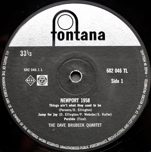 The Dave Brubeck Quartet - Newport 1958 | Fontana (682 046 TL) - 3