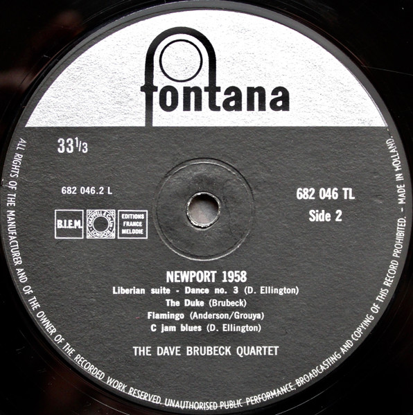The Dave Brubeck Quartet - Newport 1958 | Fontana (682 046 TL) - 4