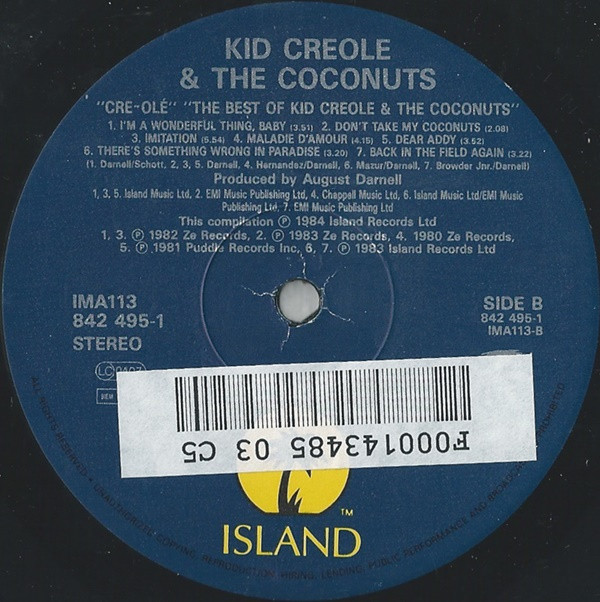 Kid Creole And The Coconuts - Cre~Olé - The Best Of Kid Creole And The Coconuts | Island Records (IMA 113) - 2 Kid Creole And The Coconuts - Cre~Olé - The Best Of Kid Creole And The Coconuts | Island Records (IMA 113) - 2