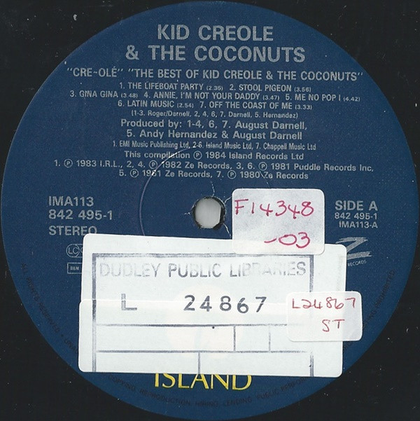 Kid Creole And The Coconuts - Cre~Olé - The Best Of Kid Creole And The Coconuts | Island Records (IMA 113)