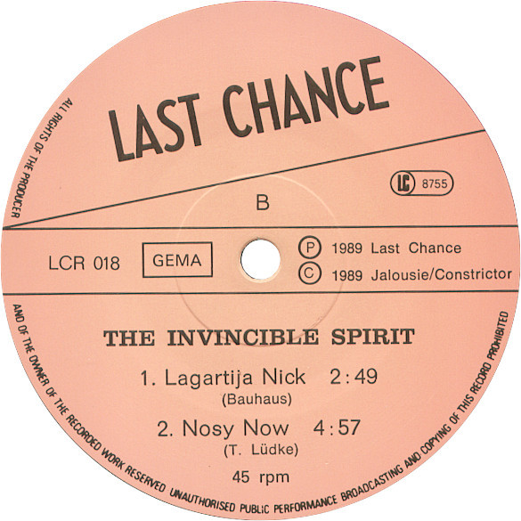 The Invincible Spirit - AOU! | Last Chance Records (LCR 018) - 4