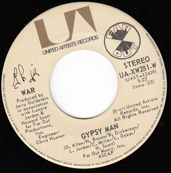 War - Gypsy Man | United Artists Records (UA-XW281-W)