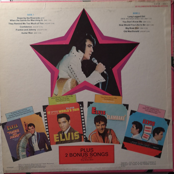 Elvis Presley - Sings Hits From His Movies Volume 1 [Vinyl] | RCA Camden (CASX-2567) - 3