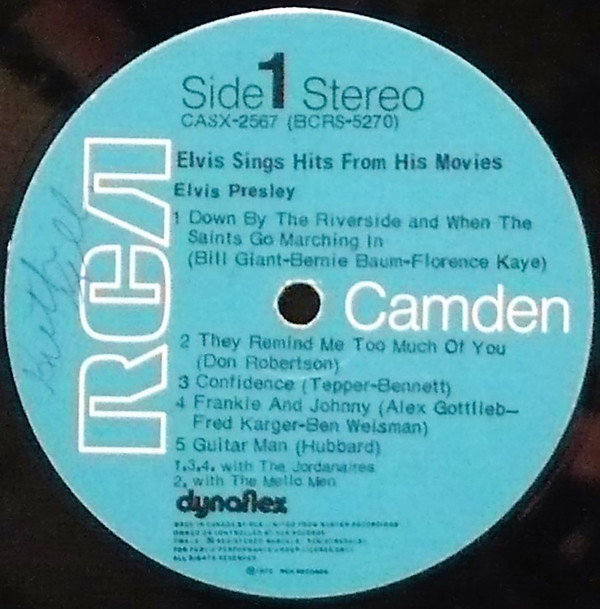 Elvis Presley - Sings Hits From His Movies Volume 1 [Vinyl] | RCA Camden (CASX-2567) - 4