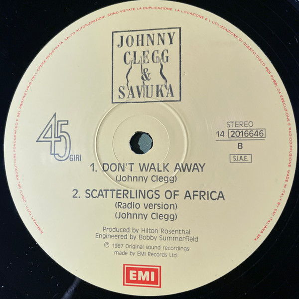 Johnny Clegg & Savuka - Scatterlings Of Africa | EMI (14 2016646) - 4