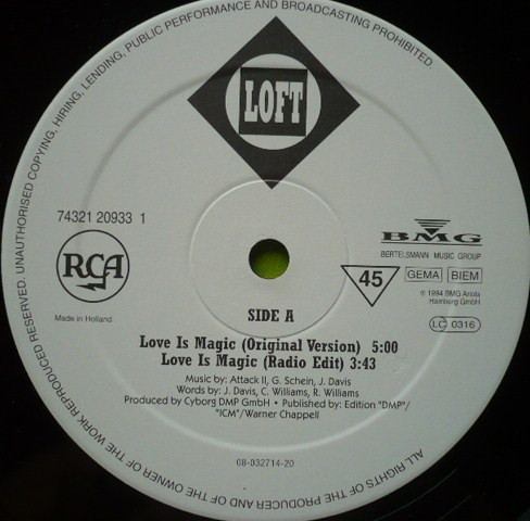 Loft - Love Is Magic Remix | RCA (74321 20933 1) - 3
