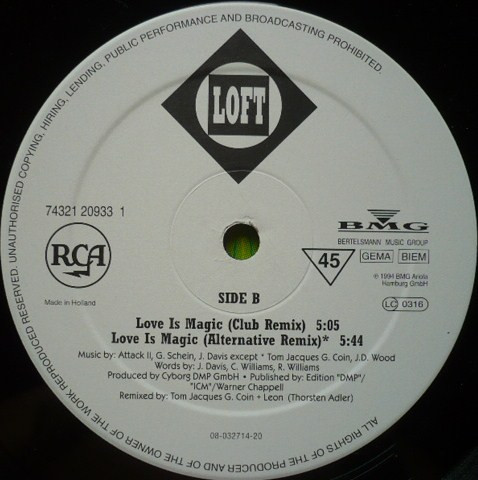 Loft - Love Is Magic Remix | RCA (74321 20933 1) - 4
