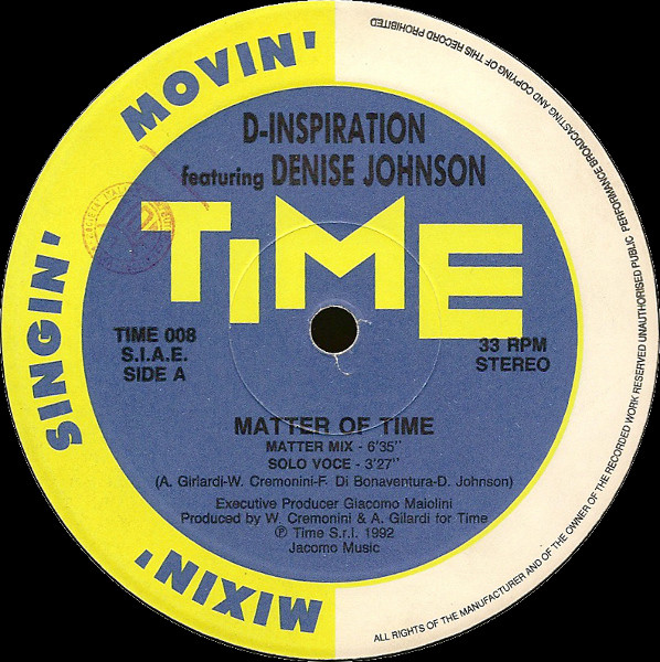 D-Inspiration Featuring Denise Johnson - Matter Of Time | TIME (TIME 008)