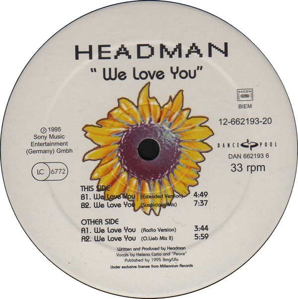 Headman - We Love You | Dance Pool (DAN 662193 6)