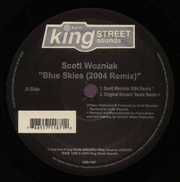 Scott Wozniak - Blue Skies (2004 Remix) | BPM King Street Sounds (KSS 1187) Scott Wozniak - Blue Skies (2004 Remix) | BPM King Street Sounds (KSS 1187)