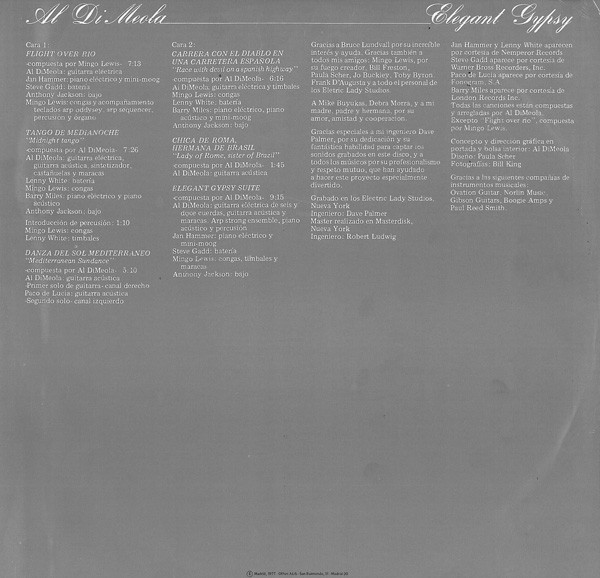 Al Di Meola - Elegant Gypsy | CBS (S 81845) - 4