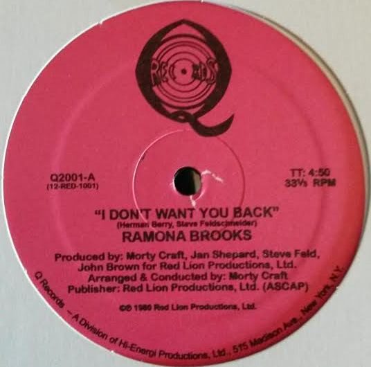 Ramona Brooks - I Don't Want You Back | Q Records (Q2001) - main