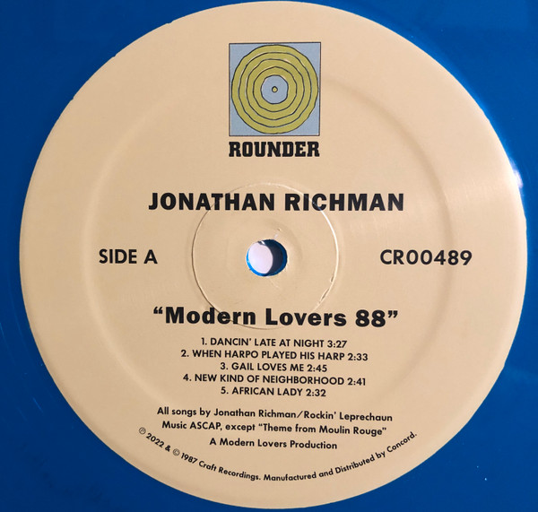 Jonathan Richman & The Modern Lovers - Modern Lovers 88 | Rounder Records (CR00489) - 3
