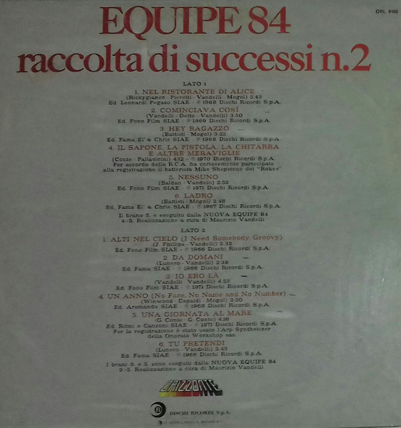 Equipe 84 - Raccolta Di Successi N. 2 | Ricordi (ORL 8180) - 2 Equipe 84 - Raccolta Di Successi N. 2 | Ricordi (ORL 8180) - 2