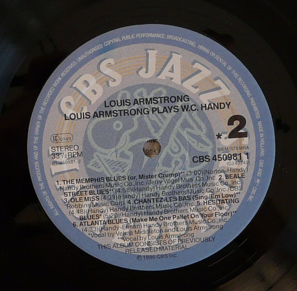 Louis Armstrong - Plays W.C. Handy | CBS (CBS 450981 1)