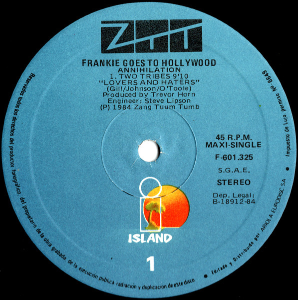 Frankie Goes To Hollywood - Two Tribes | Island Records (F-601.325) - 3