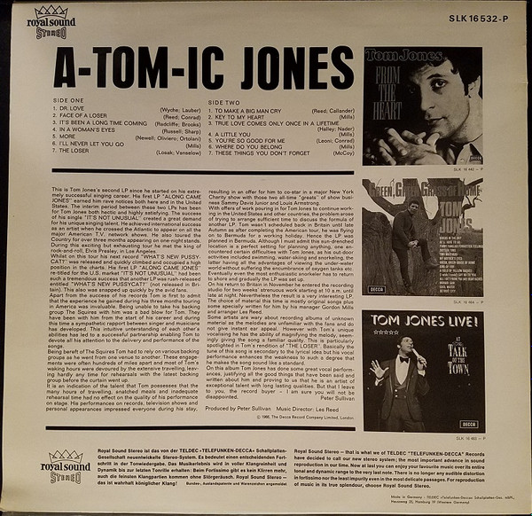 Tom Jones - A-Tom-Ic Jones | Decca (SLK 16 532-P) - 2
