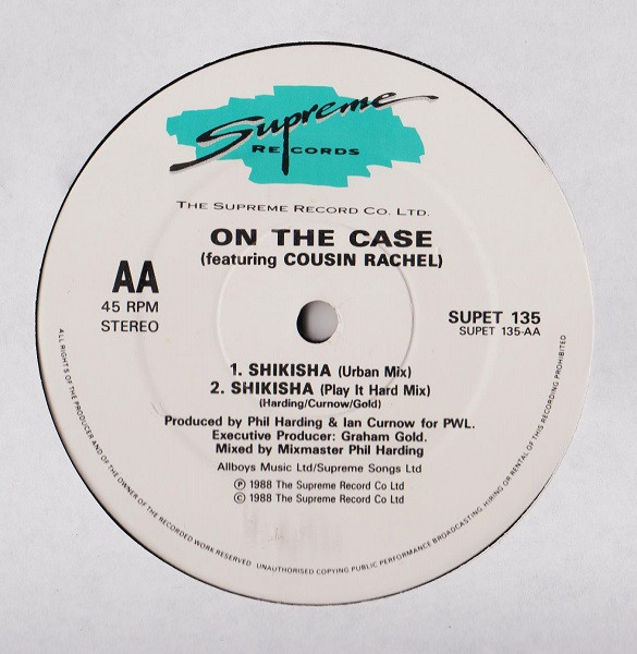 On The Case Featuring Cousin Rachel - Shikisha | Supreme Records (SUPET 135) - 3