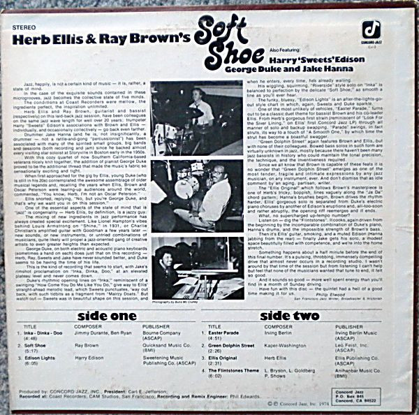 Herb Ellis & Ray Brown - Herb Ellis & Ray Brown's Soft Shoe | Concord Jazz (CJ-3) - 2