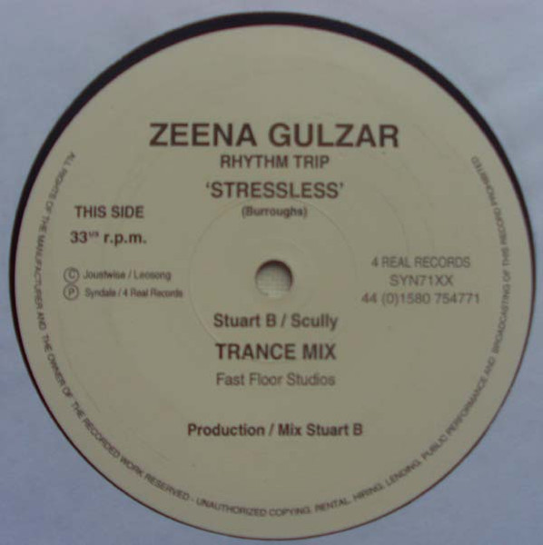 Zeena Gulzar , Rhythm Trip - Stress In A Box | 4Real Records (SYN71XX) - main