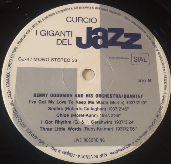 Benny Goodman - Masters Of Jazz | I Giganti Del Jazz (HMJ 1) - 3 Benny Goodman - Masters Of Jazz | I Giganti Del Jazz (HMJ 1) - 3