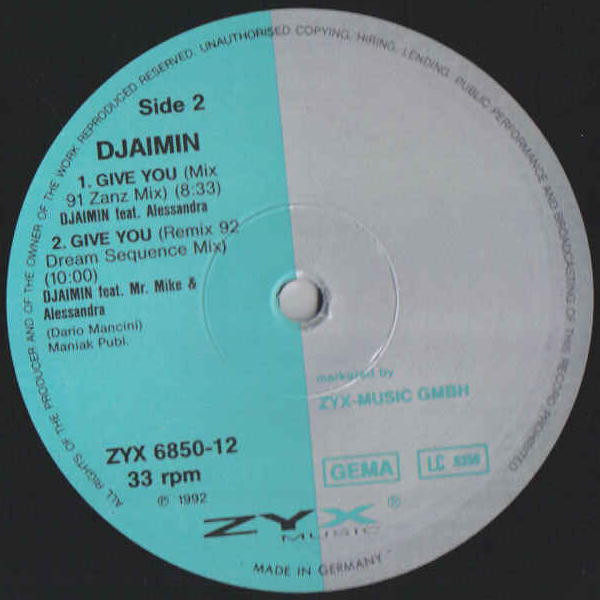 Djaimin - Give You | ZYX Music (ZYX 6850-12) - 3
