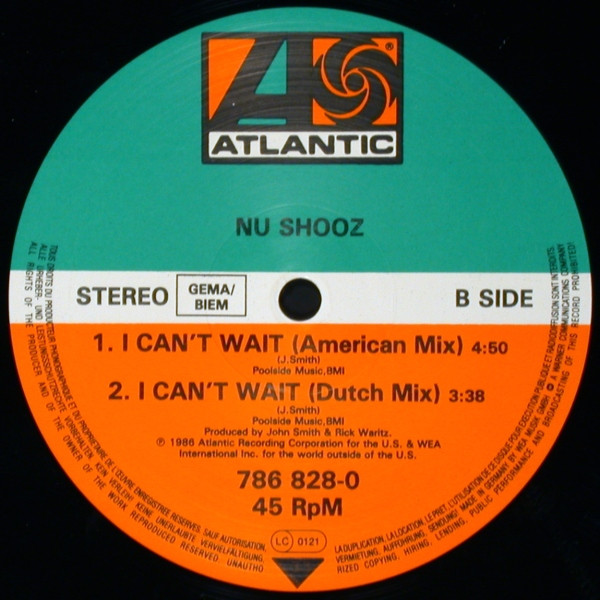 Nu Shooz - I Can't Wait (Vocal/Long "Dutch Mix") | Atlantic (786 828-0) - 4