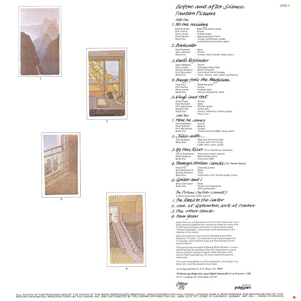 Brian Eno - Before And After Science | Editions EG (ENO 4) - 2 Brian Eno - Before And After Science | Editions EG (ENO 4) - 2