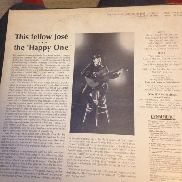 José Feliciano - The Voice And Guitar Of José Feliciano | RCA Victor (LSP-3358)