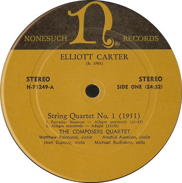 Elliott Carter - The Composers Quartet - String Quartets Nos. 1 & 2 | Nonesuch (H-71249) - 3