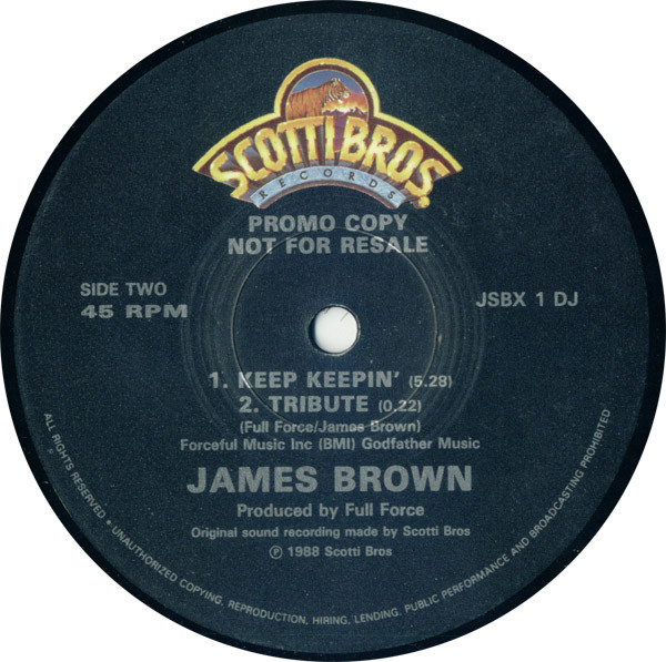 James Brown With Full Force - I'm Real | Scotti Bros. Records (JSBX 1 DJ)
