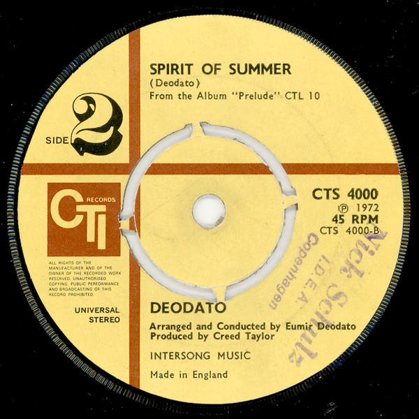 Deodato - Also Sprach Zarathustra (2001) | CTI Records (CTS 4000) Deodato - Also Sprach Zarathustra (2001) | CTI Records (CTS 4000)