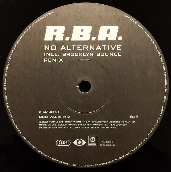 R.B.A. - No Alternative | Radar (RAD003T) - 4 R.B.A. - No Alternative | Radar (RAD003T) - 4