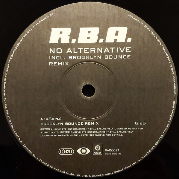 R.B.A. - No Alternative | Radar (RAD003T) - 3 R.B.A. - No Alternative | Radar (RAD003T) - 3