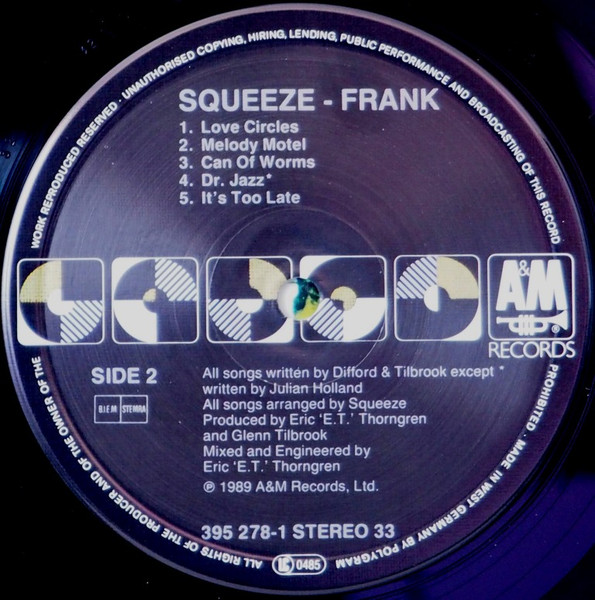 Squeeze - Frank | A&M Records (395278-1) - 4 Squeeze - Frank | A&M Records (395278-1) - 4