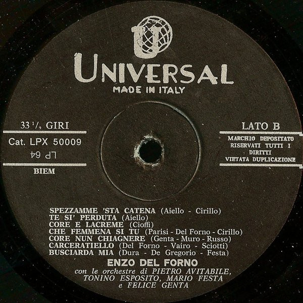Enzo Del Forno - I Grandi Successi | Universal (LPX 50009) - 3