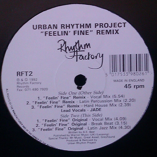 Urban Rhythm Project - Feelin' Fine (Remix) | Rhythm Factory Records (RFT2) Urban Rhythm Project - Feelin' Fine (Remix) | Rhythm Factory Records (RFT2)