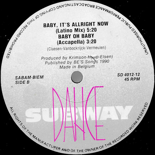 Miss Nicky Trax - Baby, It's Allright Now | Subway Dance (SD 4012-12) - 4