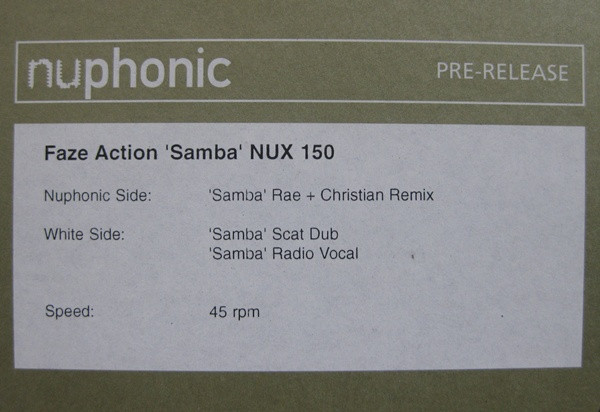 Faze Action - Samba | Nuphonic (NUX 150) - 2
