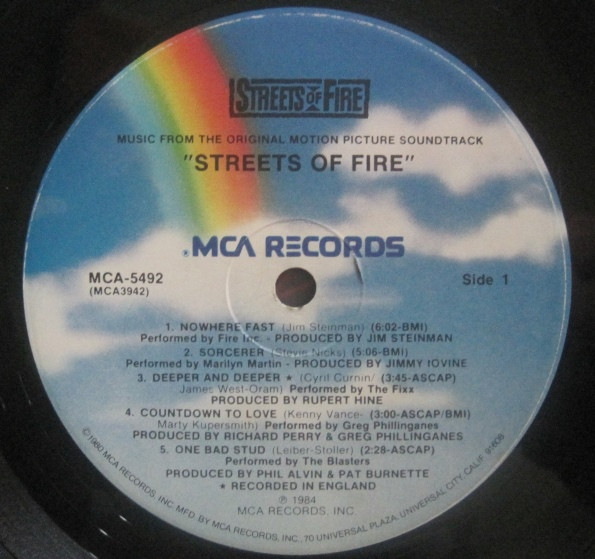 Various - Streets Of Fire - Music From The Original Motion Picture Soundtrack | MCA Records (MCA-5492) - 3