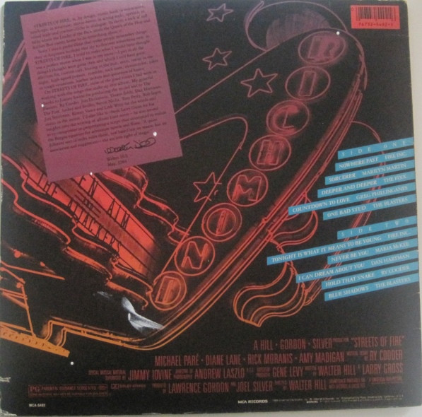Various - Streets Of Fire - Music From The Original Motion Picture Soundtrack | MCA Records (MCA-5492) - 2