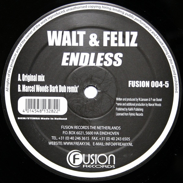 Walt & Feliz - Endless | Fusion Records (FUSION 004-5) - 3