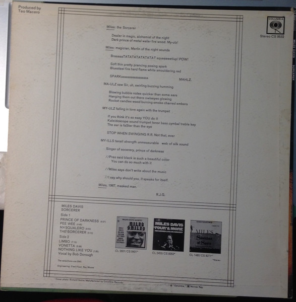 Miles Davis - Sorcerer | Columbia (CS 9532) - 2